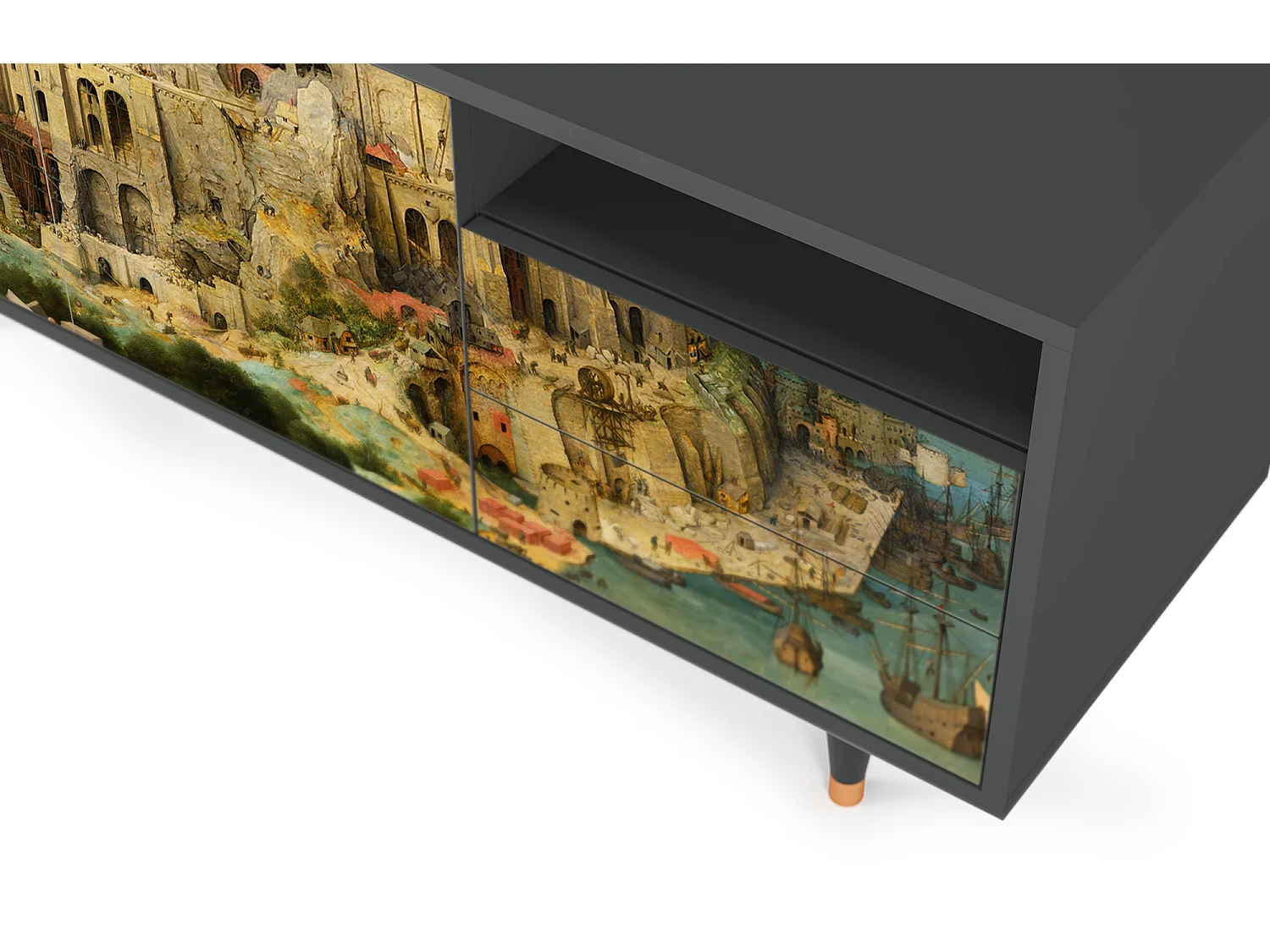 Meuble TV - 125х56х41 cm - T7 - Elder The Tower, Anthracite