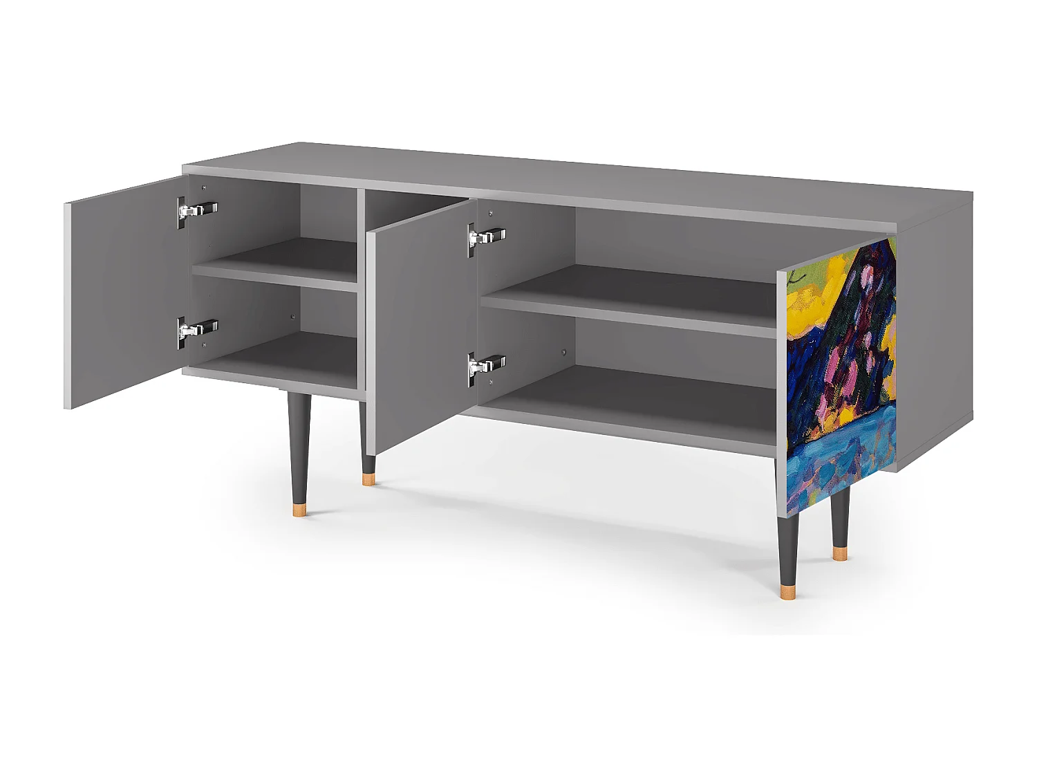 Mobile TV - 150х69х41 cm - T5 - Winter Landscape, Grigio