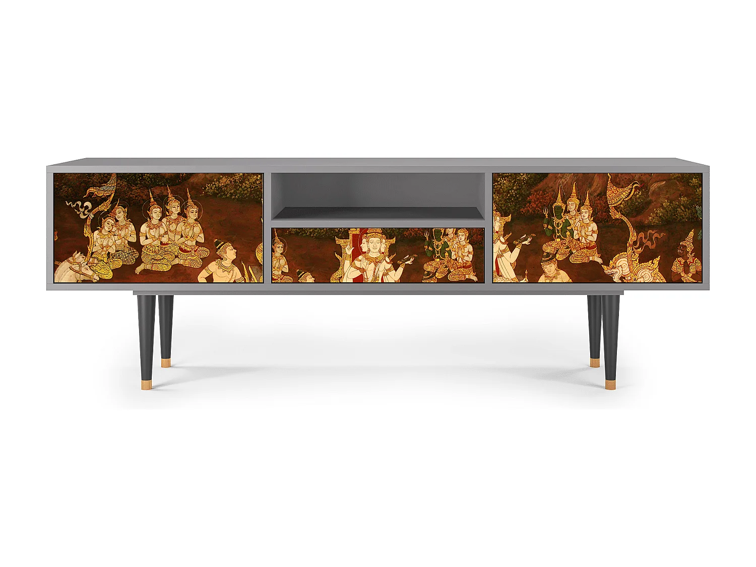 Szafka RTV - 170х59х41 cm - T6 - Malyavan, Szary