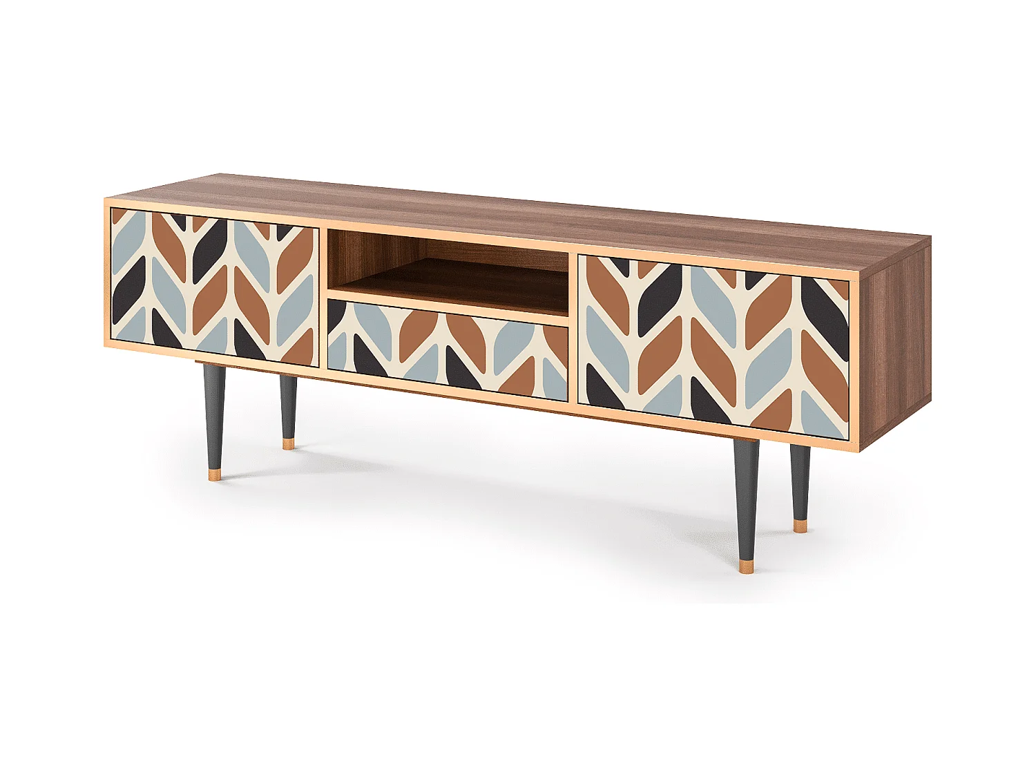 TV-Möbel - 170х59х41 cm - T6 - Beige Laure, Walnuss