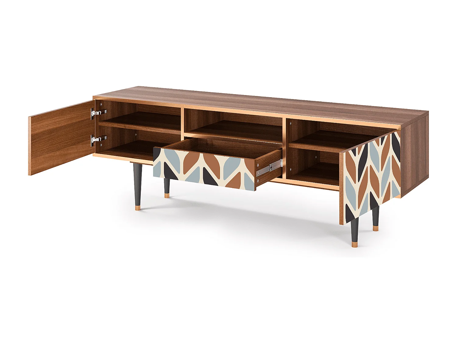 TV-Möbel - 170х59х41 cm - T6 - Beige Laure, Walnuss