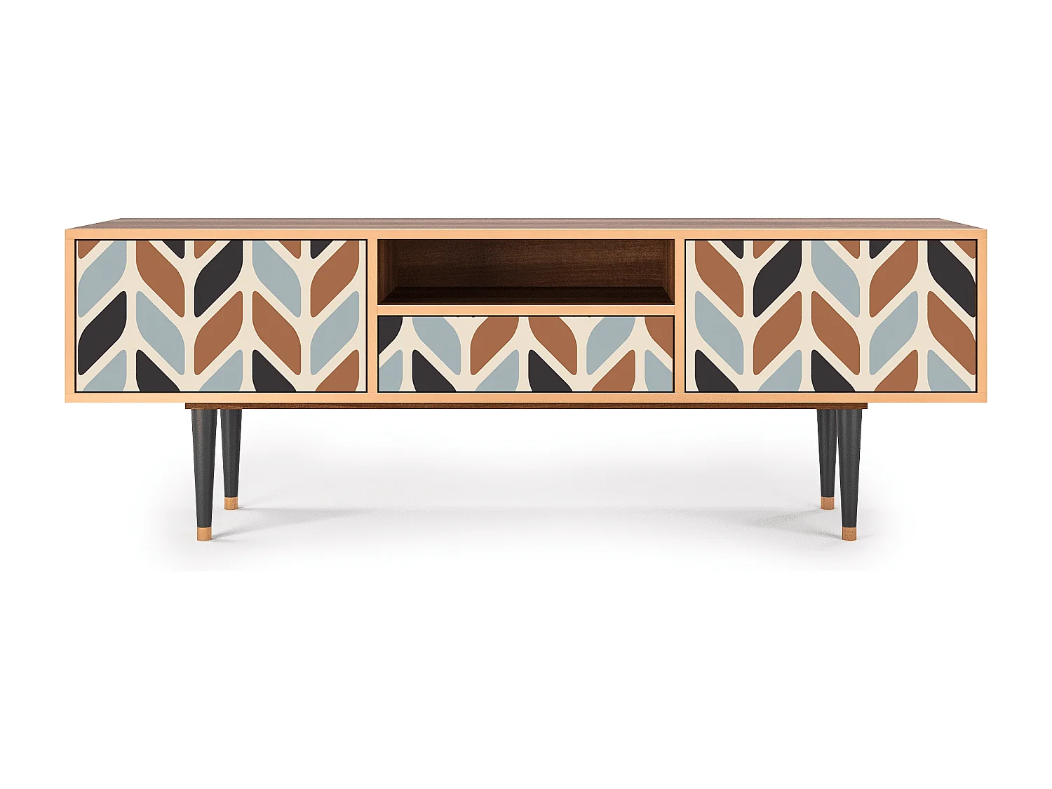 Mueble de TV - 170х59х41 cm - T6 - Beige Laure, Nogueira