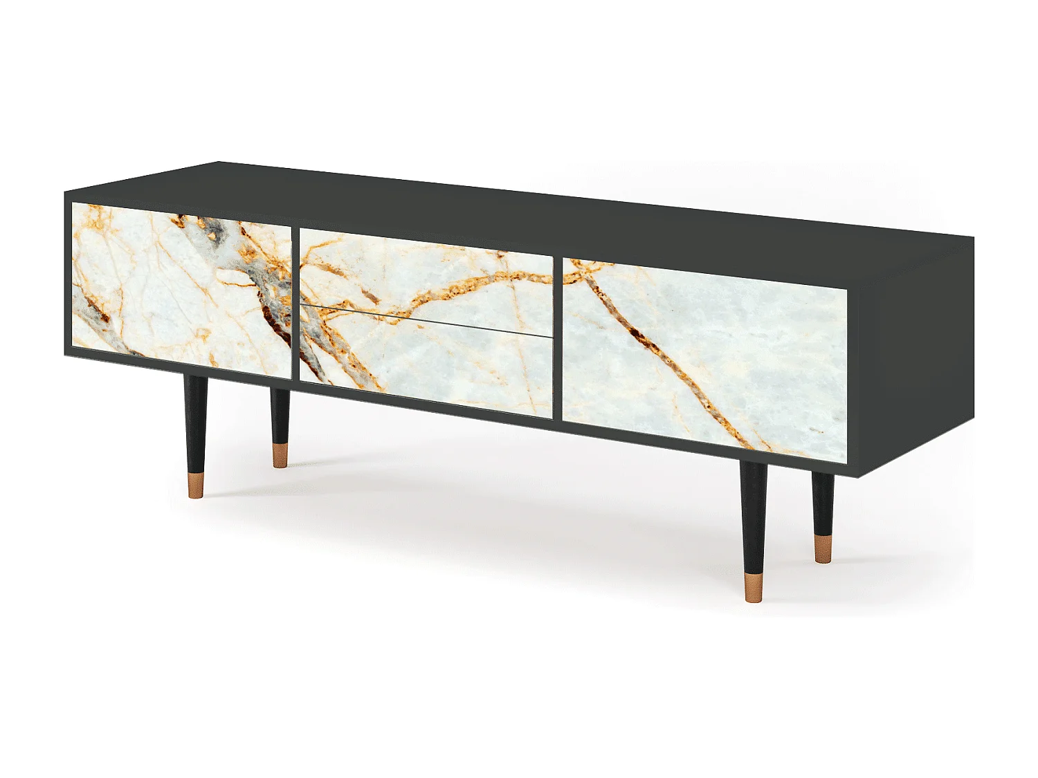 Meuble TV - 170х59х48 cm - T4 - Sabley Marble, Anthracite