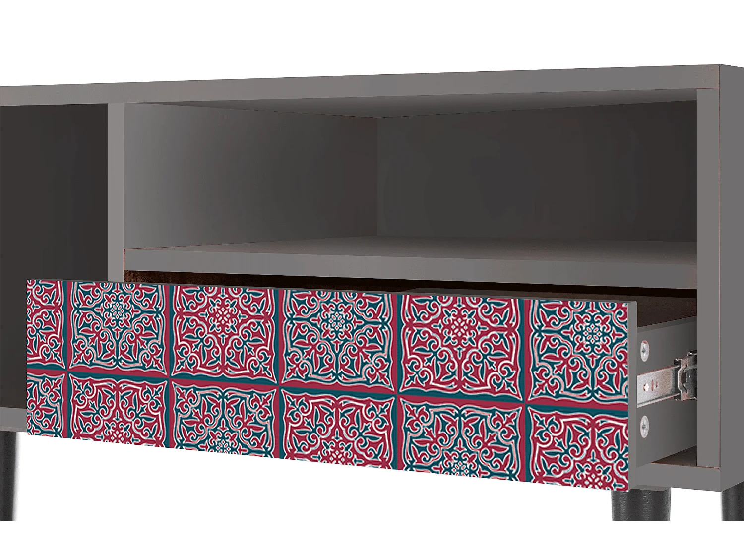 Meuble TV - 115х59х48 cm - T3 - Riviera Mosaic, Gris