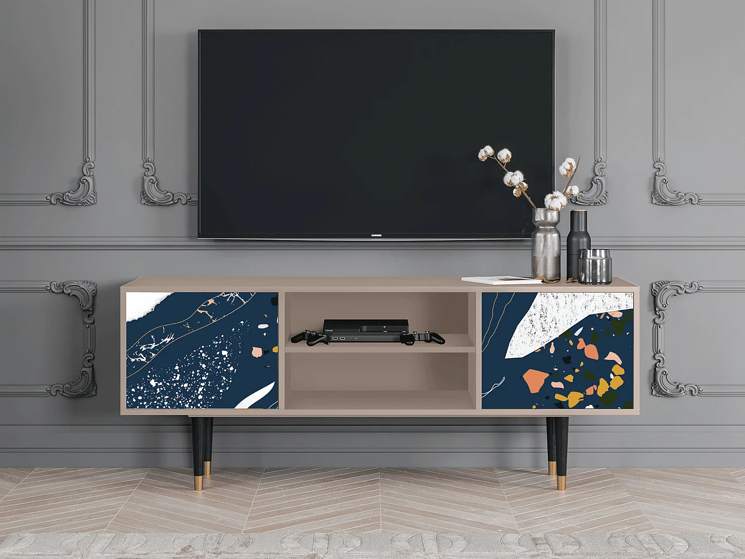 Meuble TV - 170х69х48 cm - T2 - Nude Iceberg, Latte