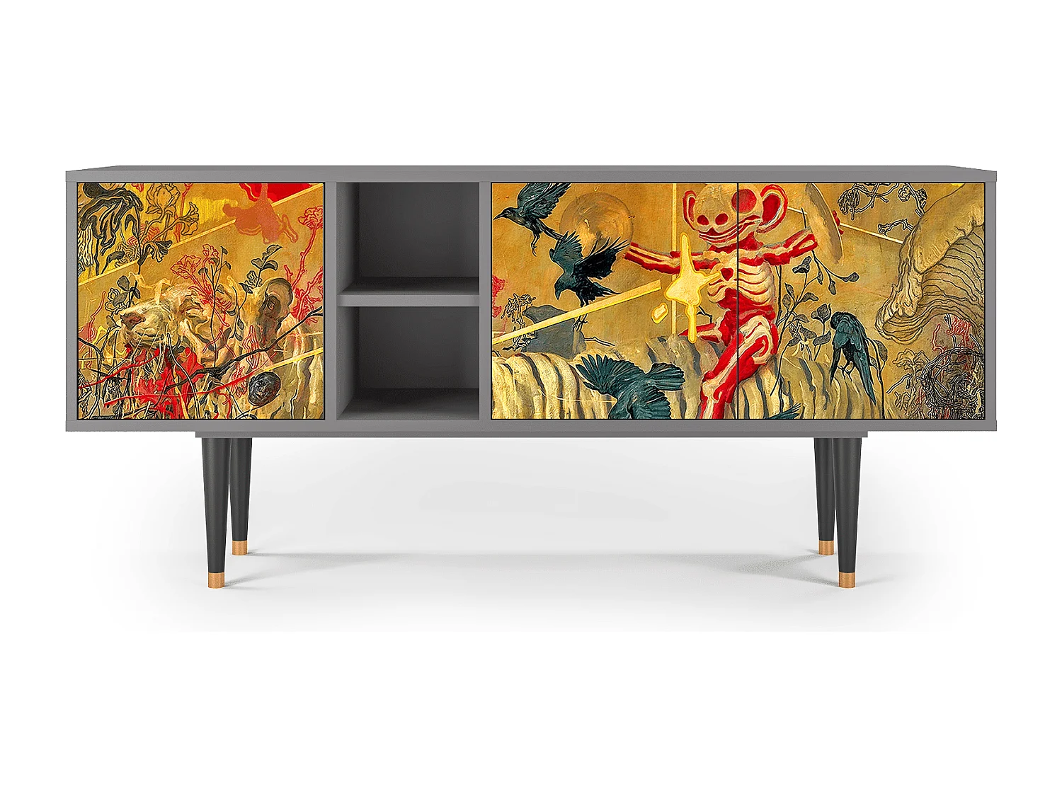 Meuble TV - 150х69х41 cm - T5 - Blood by James Jean, Gris