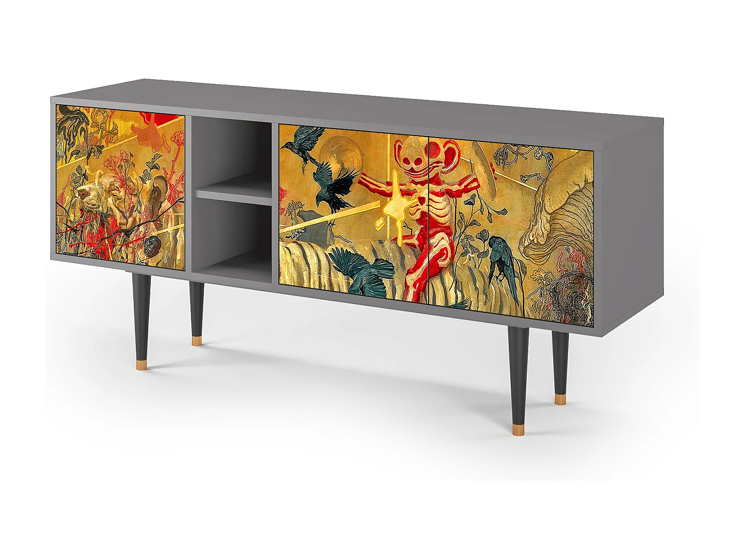 Meuble TV - 150х69х41 cm - T5 - Blood by James Jean, Gris