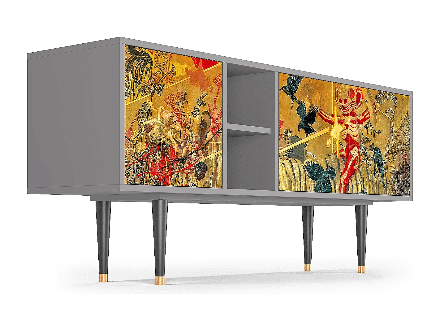 Meuble TV - 150х69х41 cm - T5 - Blood by James Jean, Gris
