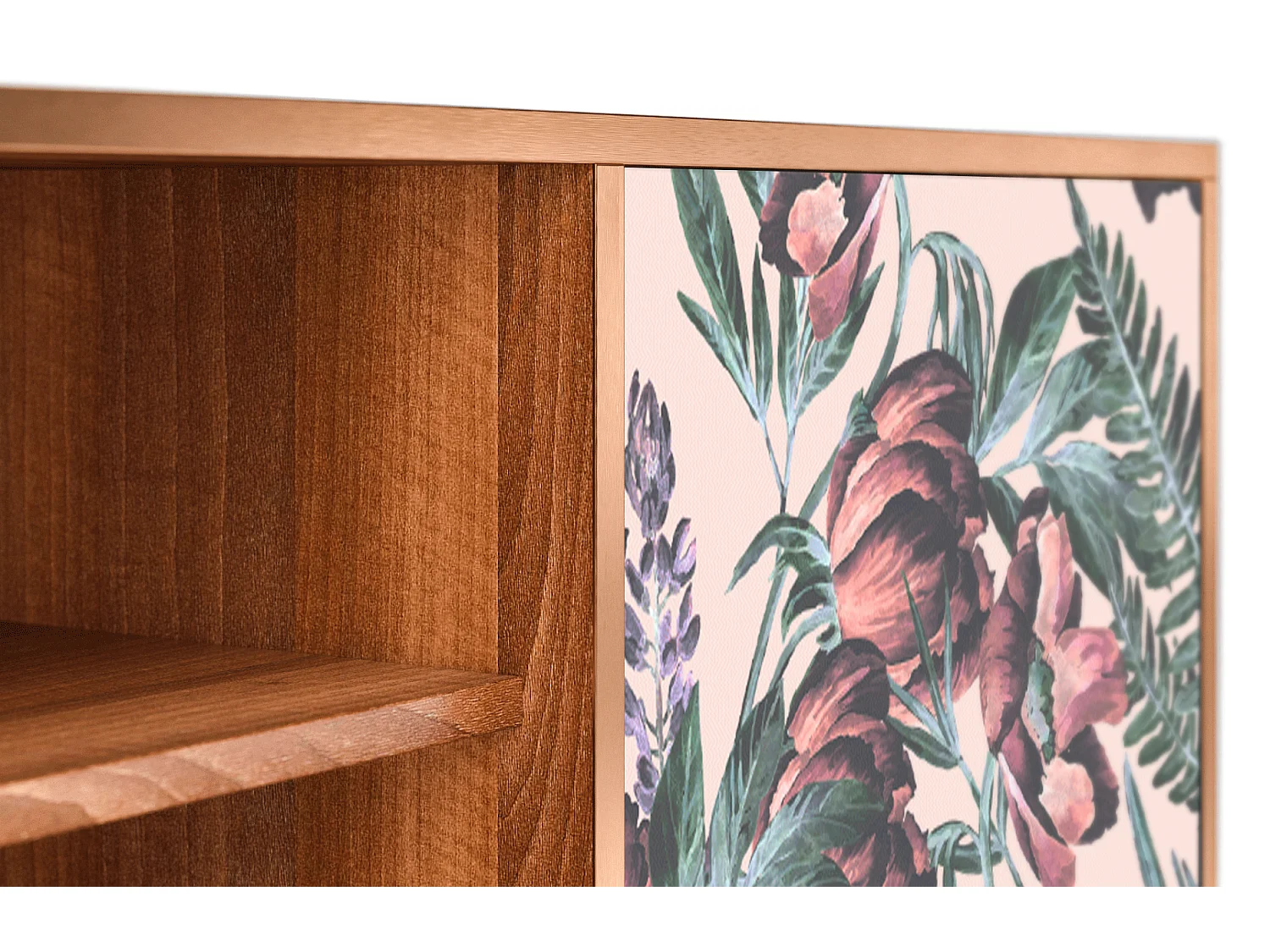 Mobile TV - 170х69х48 cm - T2 - Peach Peonies, Noce