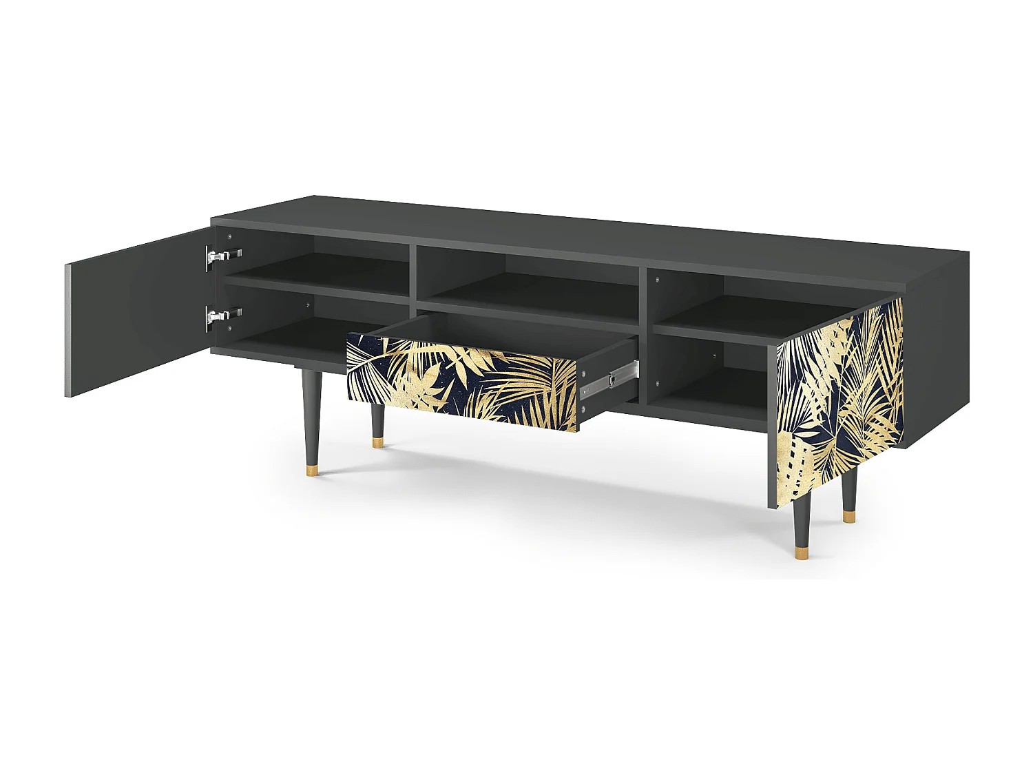 Meuble TV - 170х59х41 cm - T6 - Jungle Vibes, Anthracite