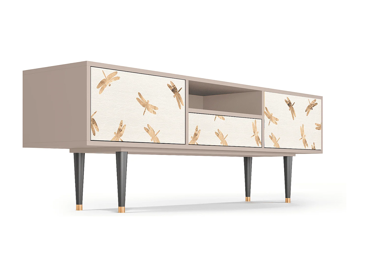 Meuble TV - 170х59х41 cm - T6 - Nude Dragonflies, Latte