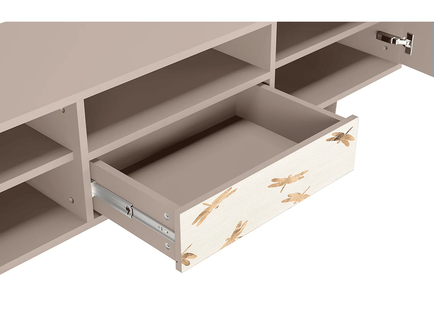 Meuble TV - 170х59х41 cm - T6 - Nude Dragonflies, Latte