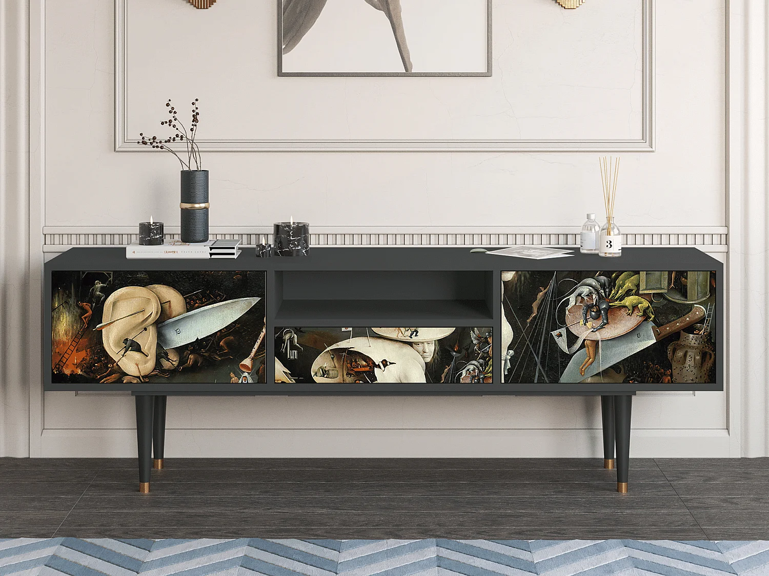 Meuble TV - 170х59х41 cm - T6 - The Garden 2, Anthracite