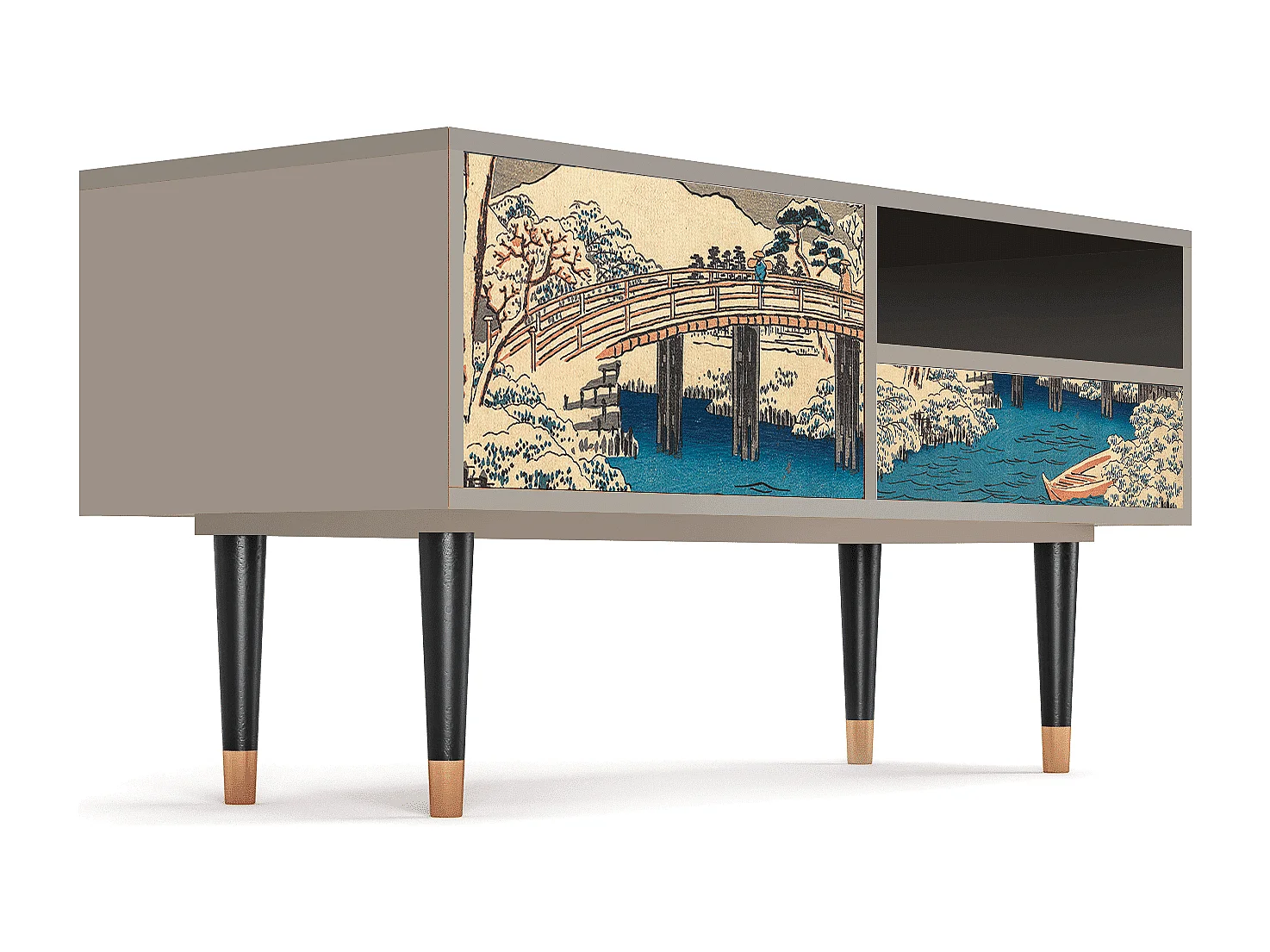 Meuble TV - 115х59х48 cm - T3 - Katabira River, Sable