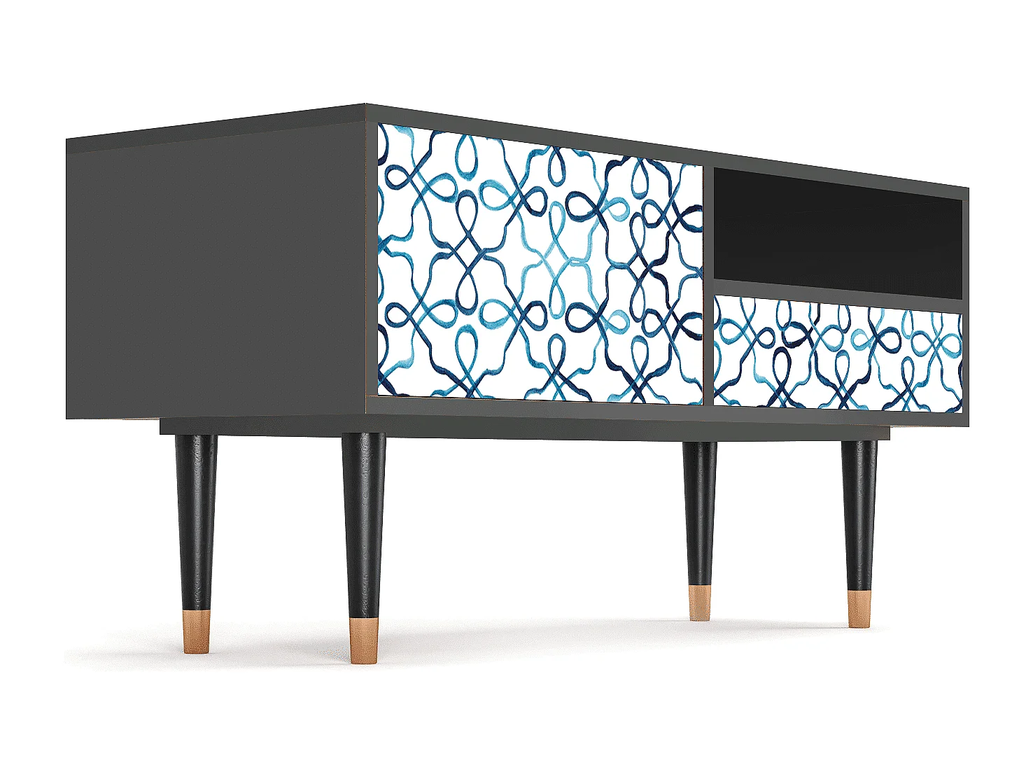 Szafka RTV - 115х59х48 cm - T3 - Marine Strings, Antracyt