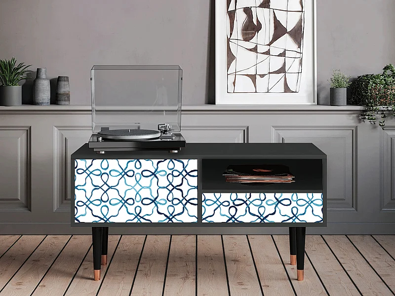 Szafka RTV - 115х59х48 cm - T3 - Marine Strings, Antracyt