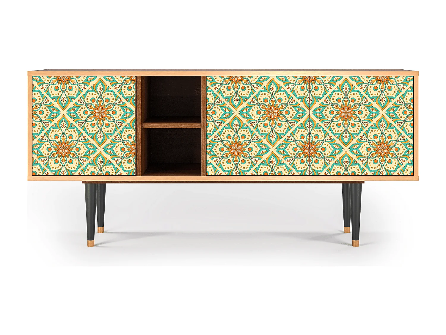 Mueble de TV - 150х69х41 cm - T5 - Hindu Daisy, Nogueira