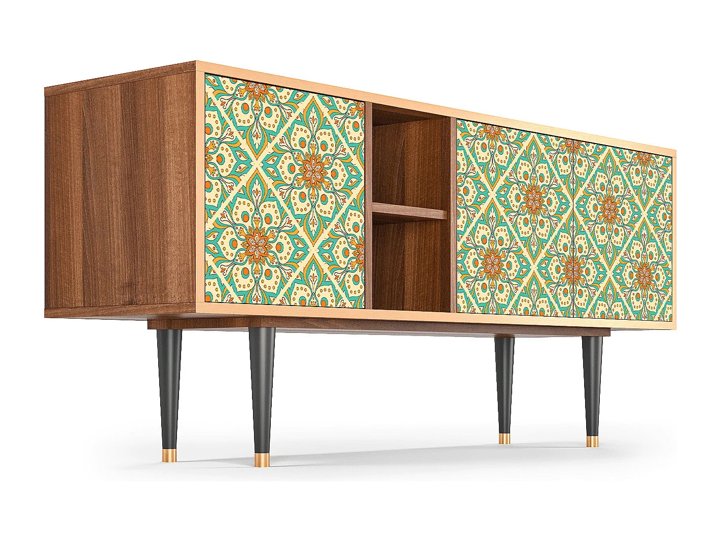 Mueble de TV - 150х69х41 cm - T5 - Hindu Daisy, Nogueira
