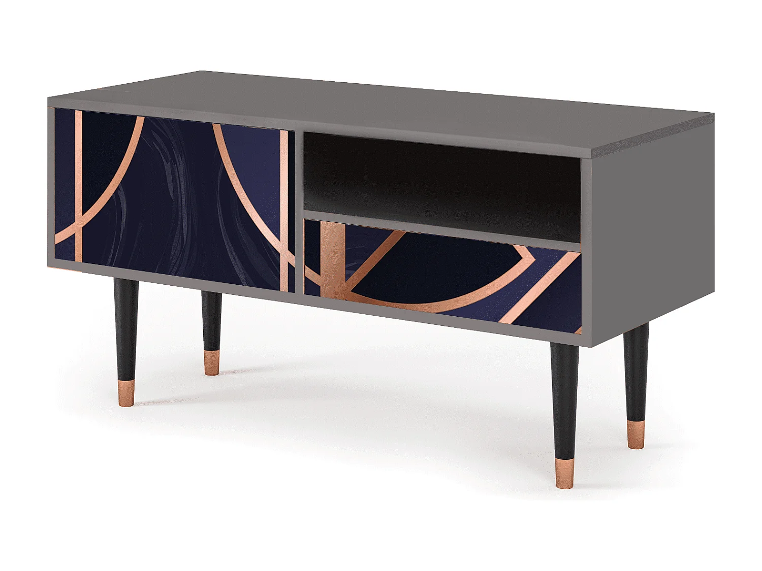 Meuble TV - 115х59х48 cm - T3 - Purple Temple, Gris