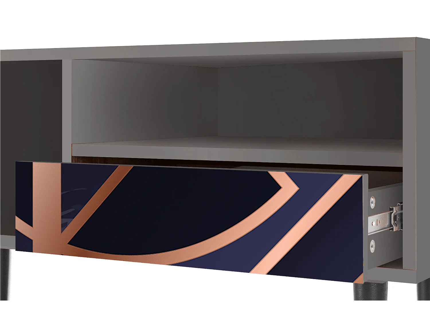 Meuble TV - 115х59х48 cm - T3 - Purple Temple, Gris