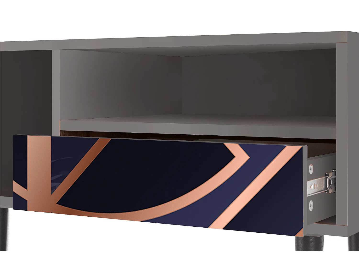 Meuble TV - 115х59х48 cm - T3 - Purple Temple, Gris