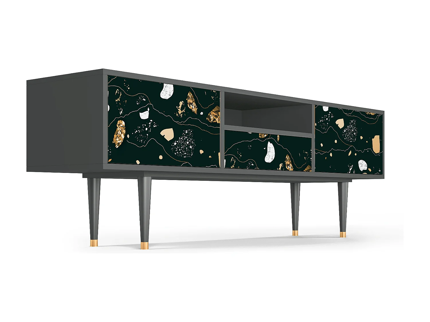 Meuble TV - 170х59х41 cm - T6 - Space Rocks, Anthracite