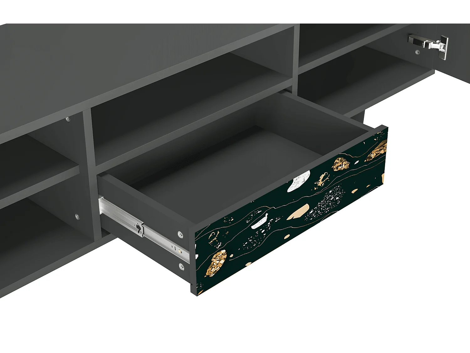 Meuble TV - 170х59х41 cm - T6 - Space Rocks, Anthracite