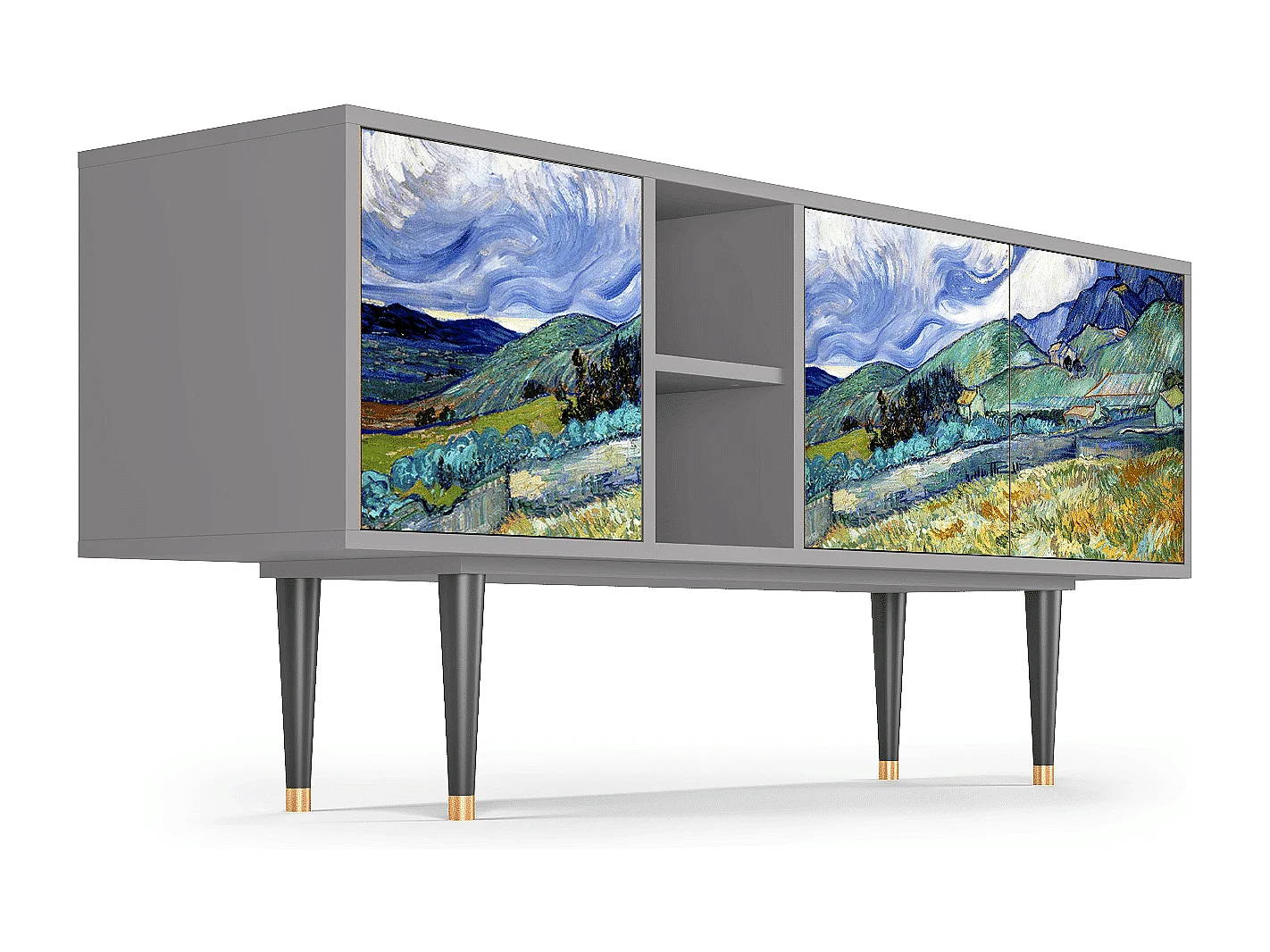 Mobile TV - 150х69х41 cm - T5 - Landscape, Grigio