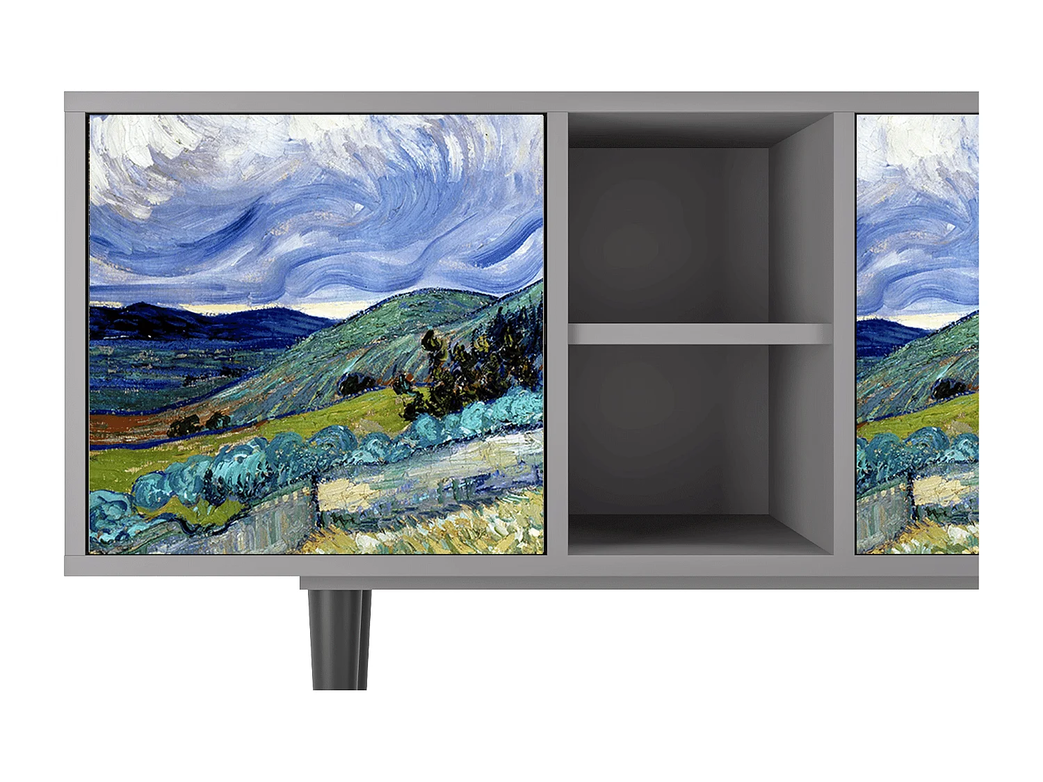 Mobile TV - 150х69х41 cm - T5 - Landscape, Grigio