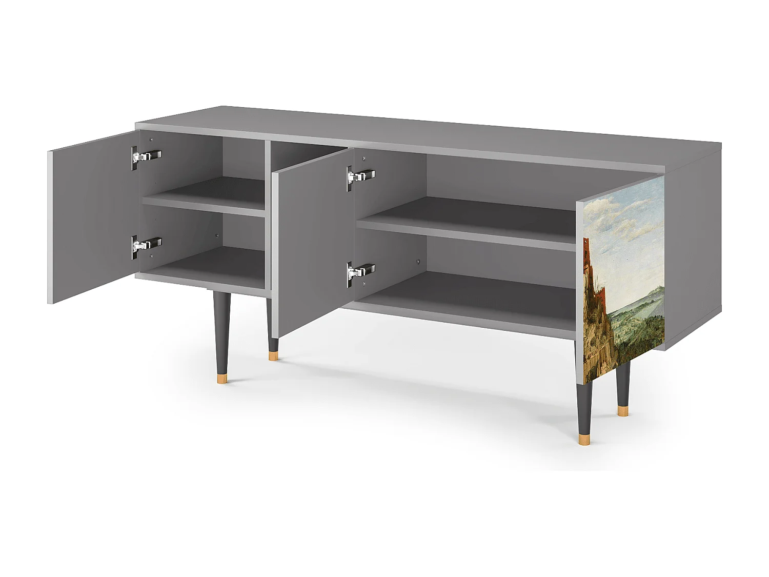 Mueble de TV - 150х69х41 cm - T5 - Elder The Tower, Gris