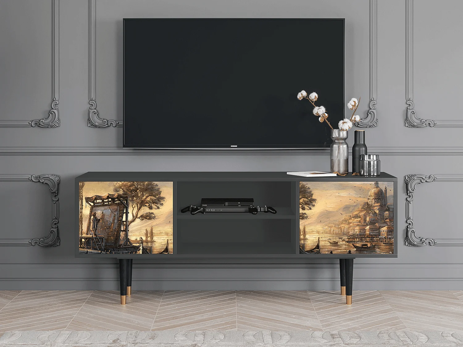 TV-meubel - 170х69х48 cm - T2 - Venice, Antraciet