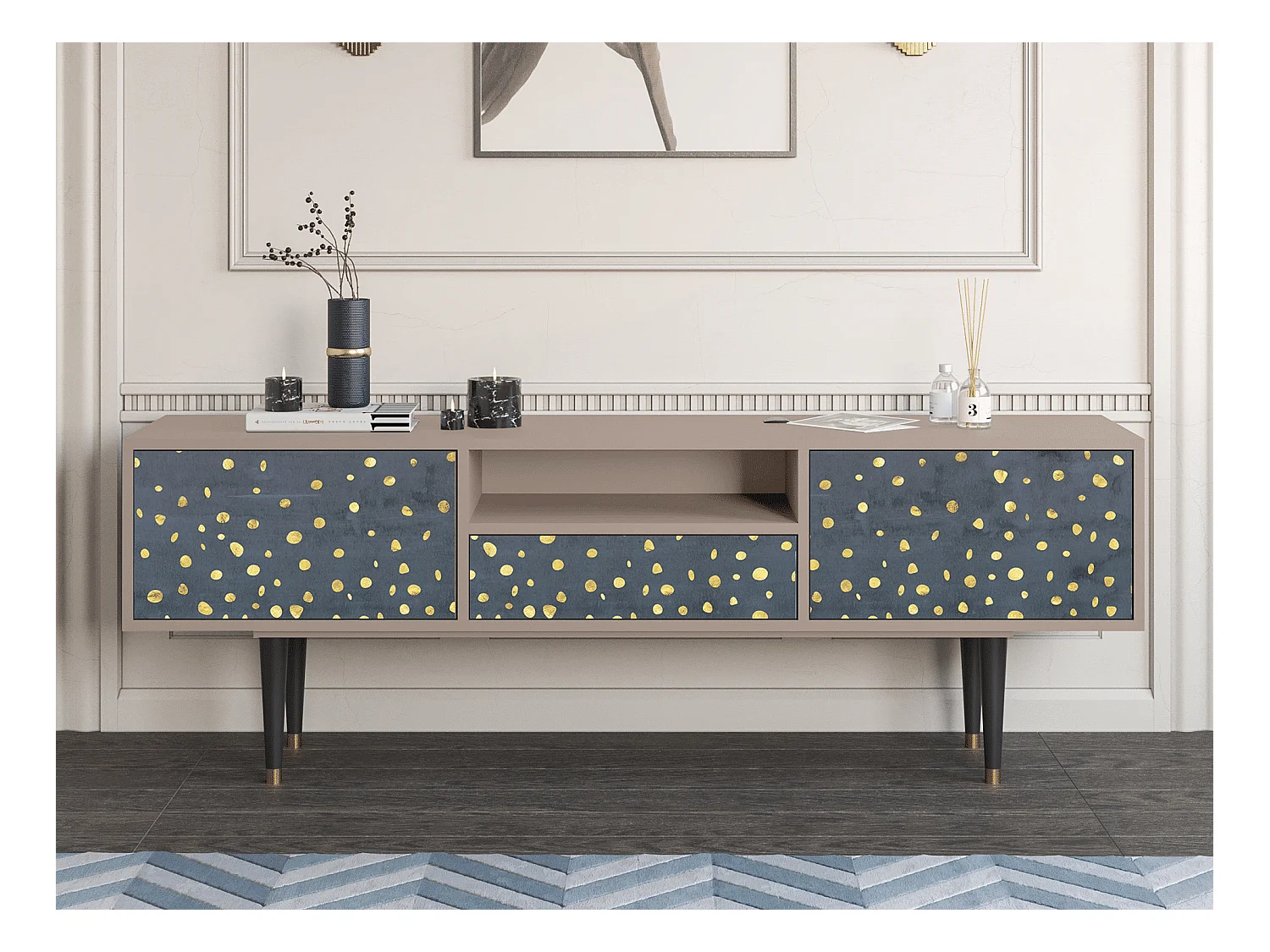 TV-Möbel - 170х59х41 cm - T6 - Foggy Lights, Latte