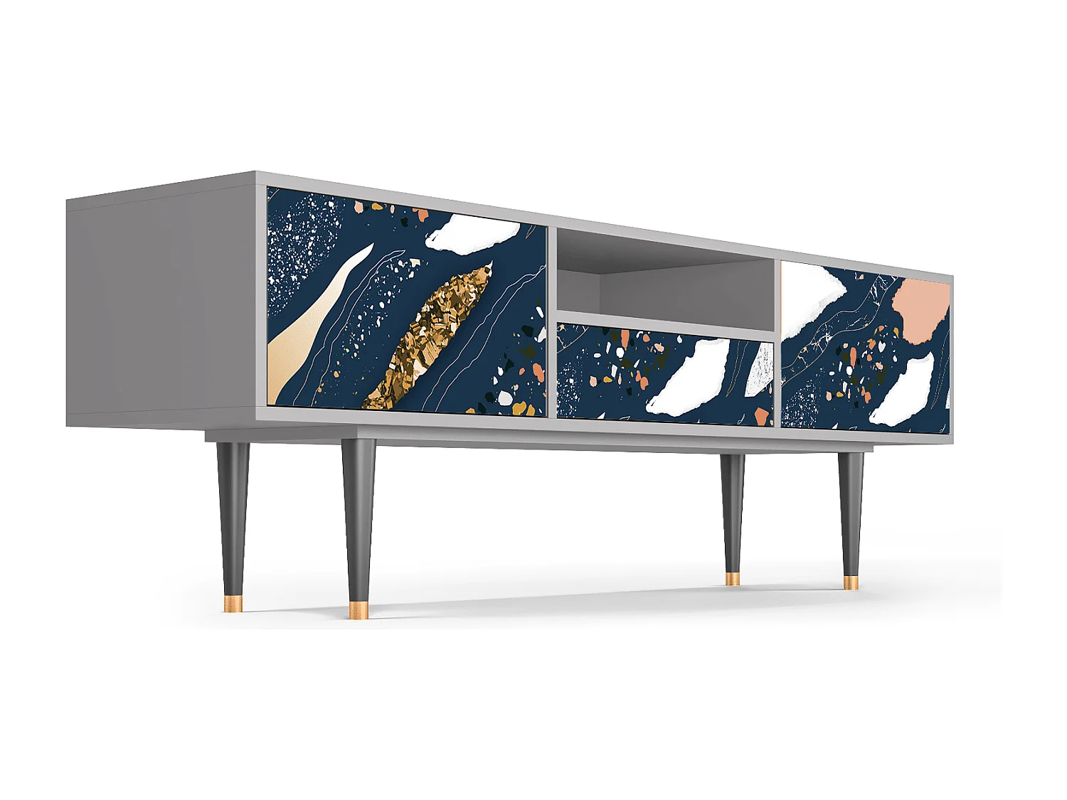 Mueble de TV - 170х59х41 cm - T6 - Nude Iceberg, Cinza