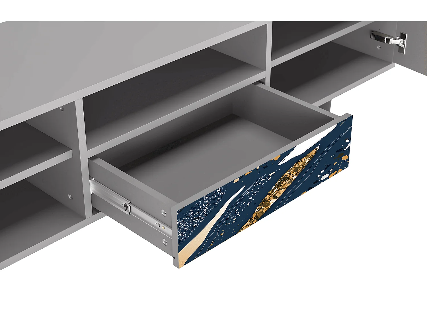 Mueble de TV - 170х59х41 cm - T6 - Nude Iceberg, Cinza