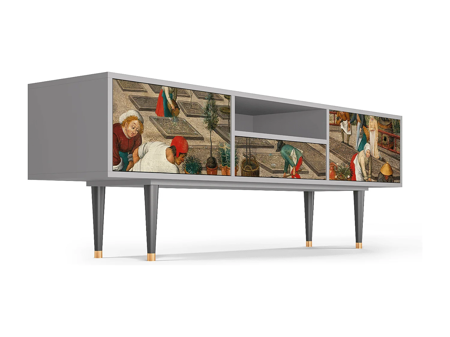 Mueble de TV - 170х59х41 cm - T6 - The Younger - Spring, Gris