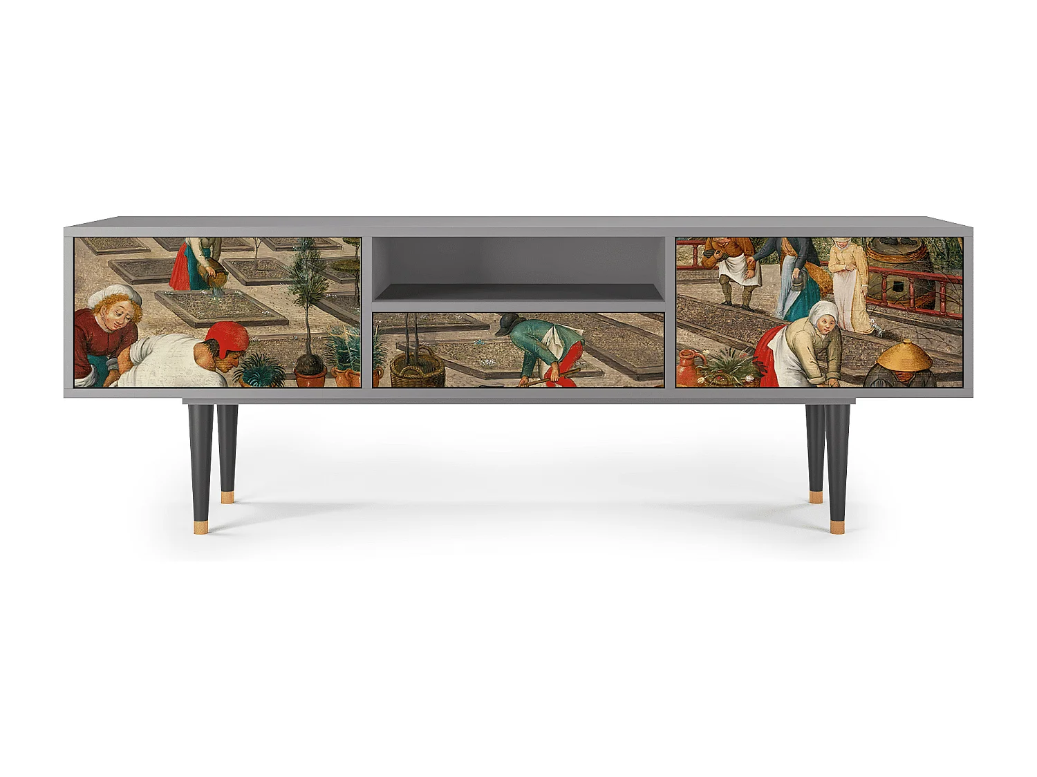 Mueble de TV - 170х59х41 cm - T6 - The Younger - Spring, Gris