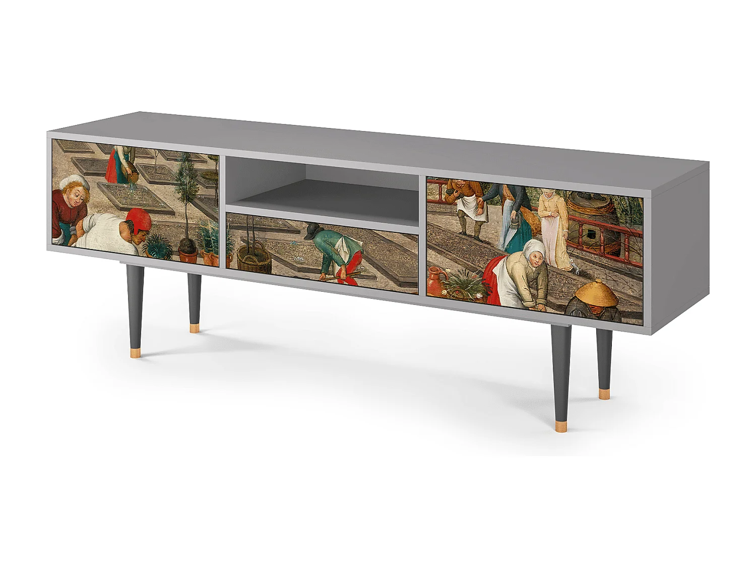 Mueble de TV - 170х59х41 cm - T6 - The Younger - Spring, Gris