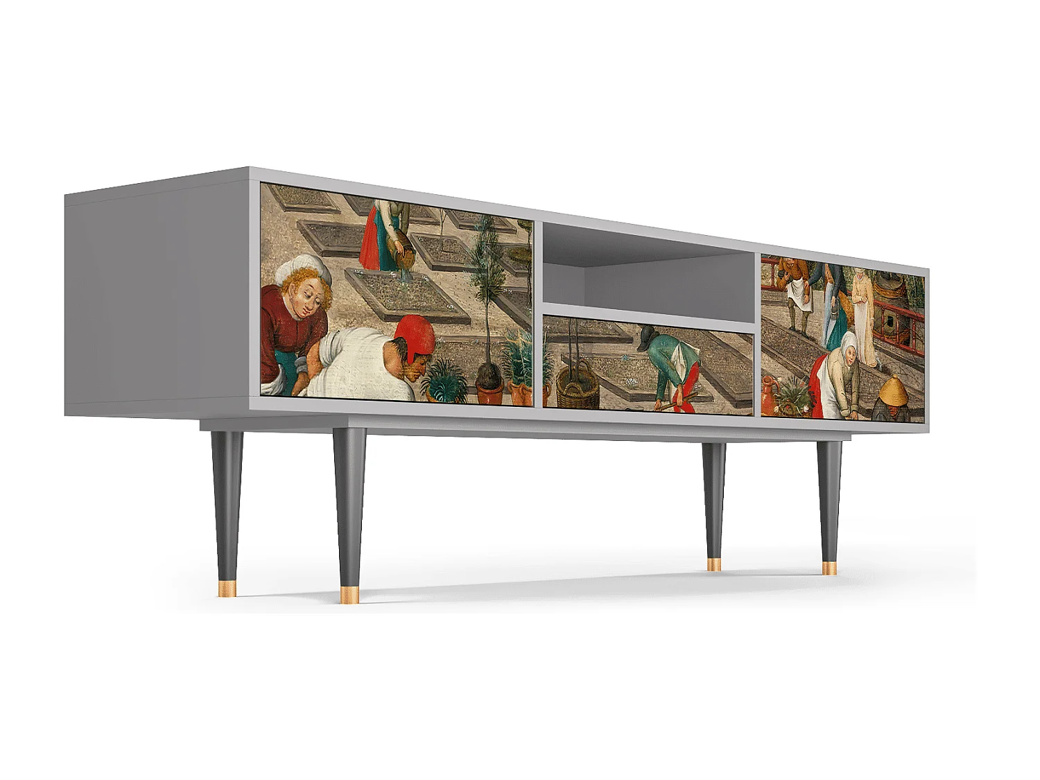 Mueble de TV - 170х59х41 cm - T6 - The Younger - Spring, Gris