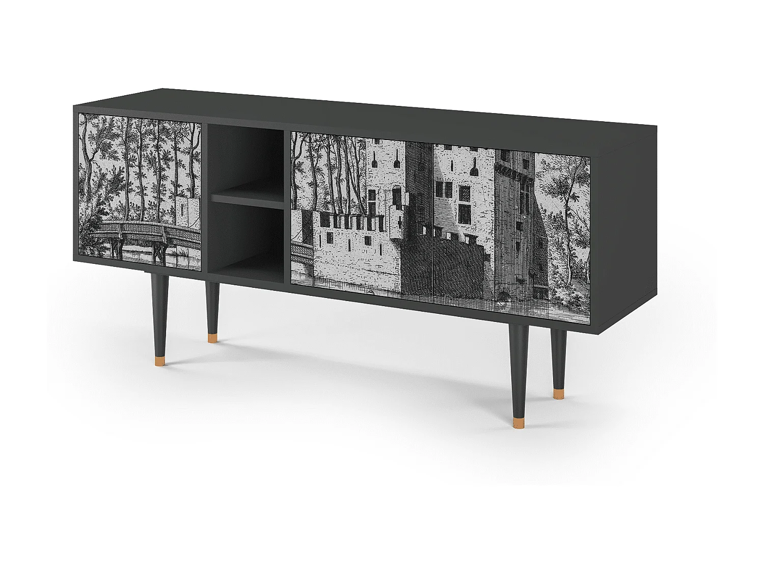 Meuble TV - 150х69х41 cm - T5 - Castle by Breugel, Anthracite