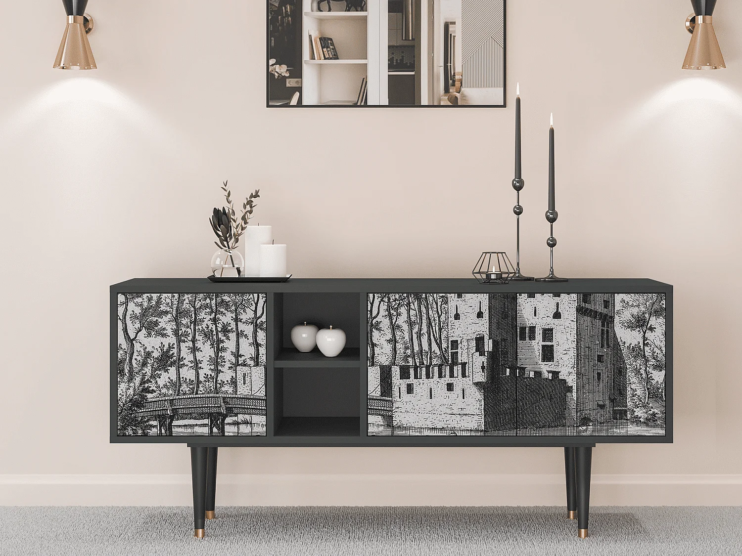 Meuble TV - 150х69х41 cm - T5 - Castle by Breugel, Anthracite