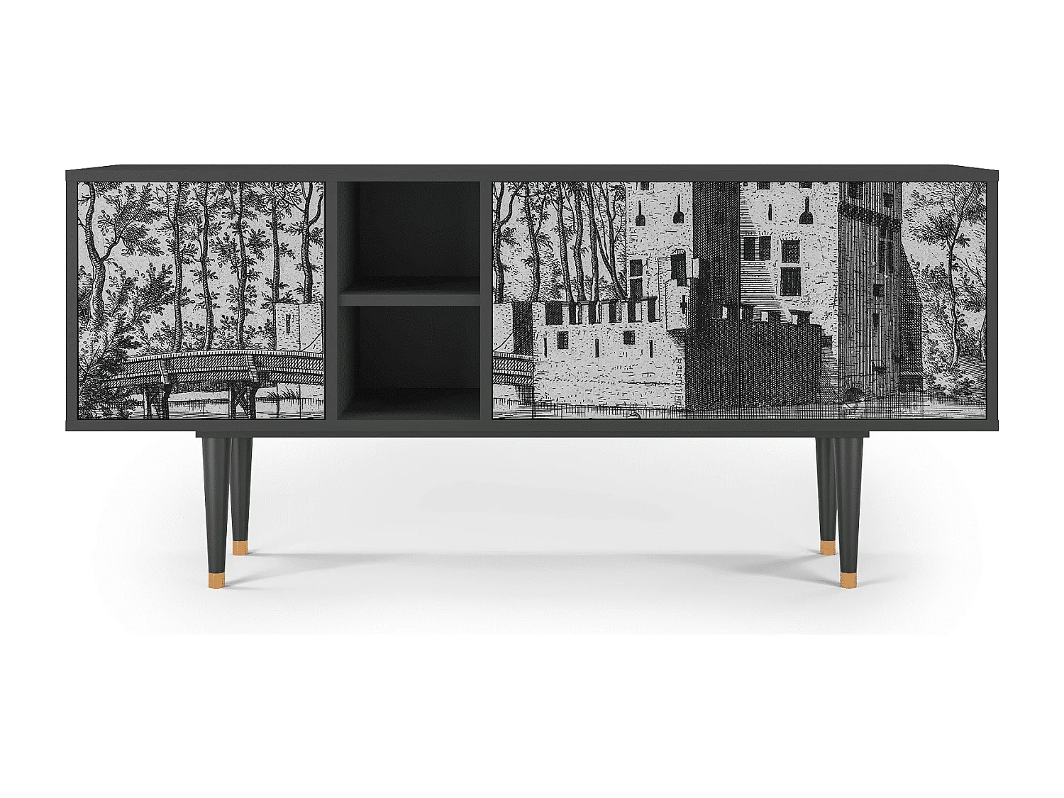 Meuble TV - 150х69х41 cm - T5 - Castle by Breugel, Anthracite