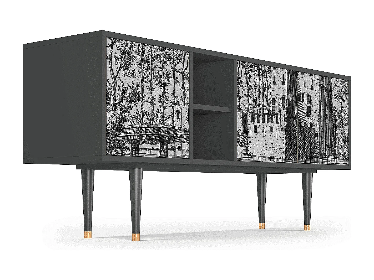 Meuble TV - 150х69х41 cm - T5 - Castle by Breugel, Anthracite