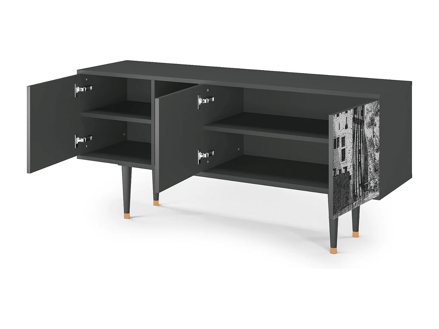 Meuble TV - 150х69х41 cm - T5 - Castle by Breugel, Anthracite