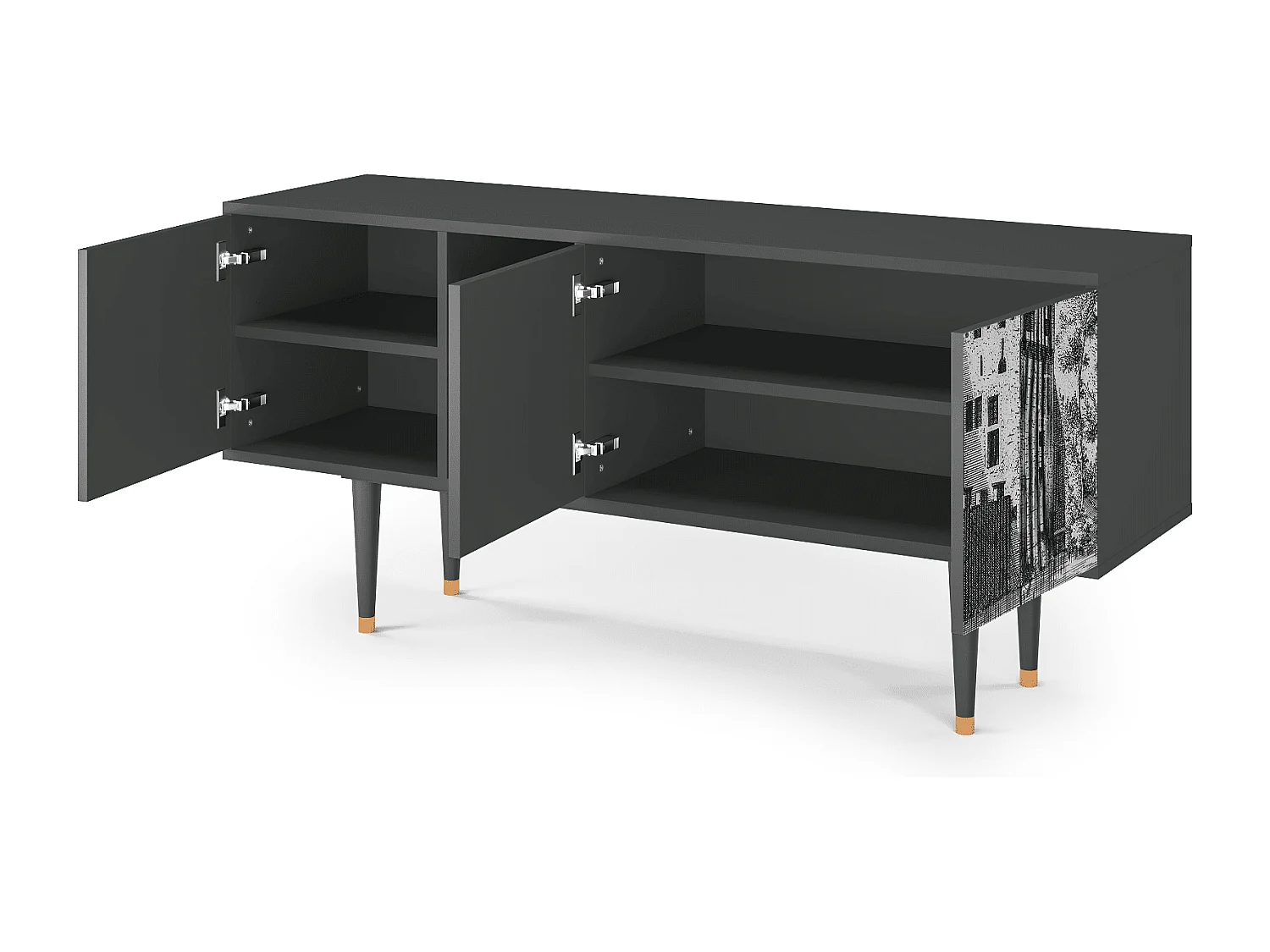 Meuble TV - 150х69х41 cm - T5 - Castle by Breugel, Anthracite