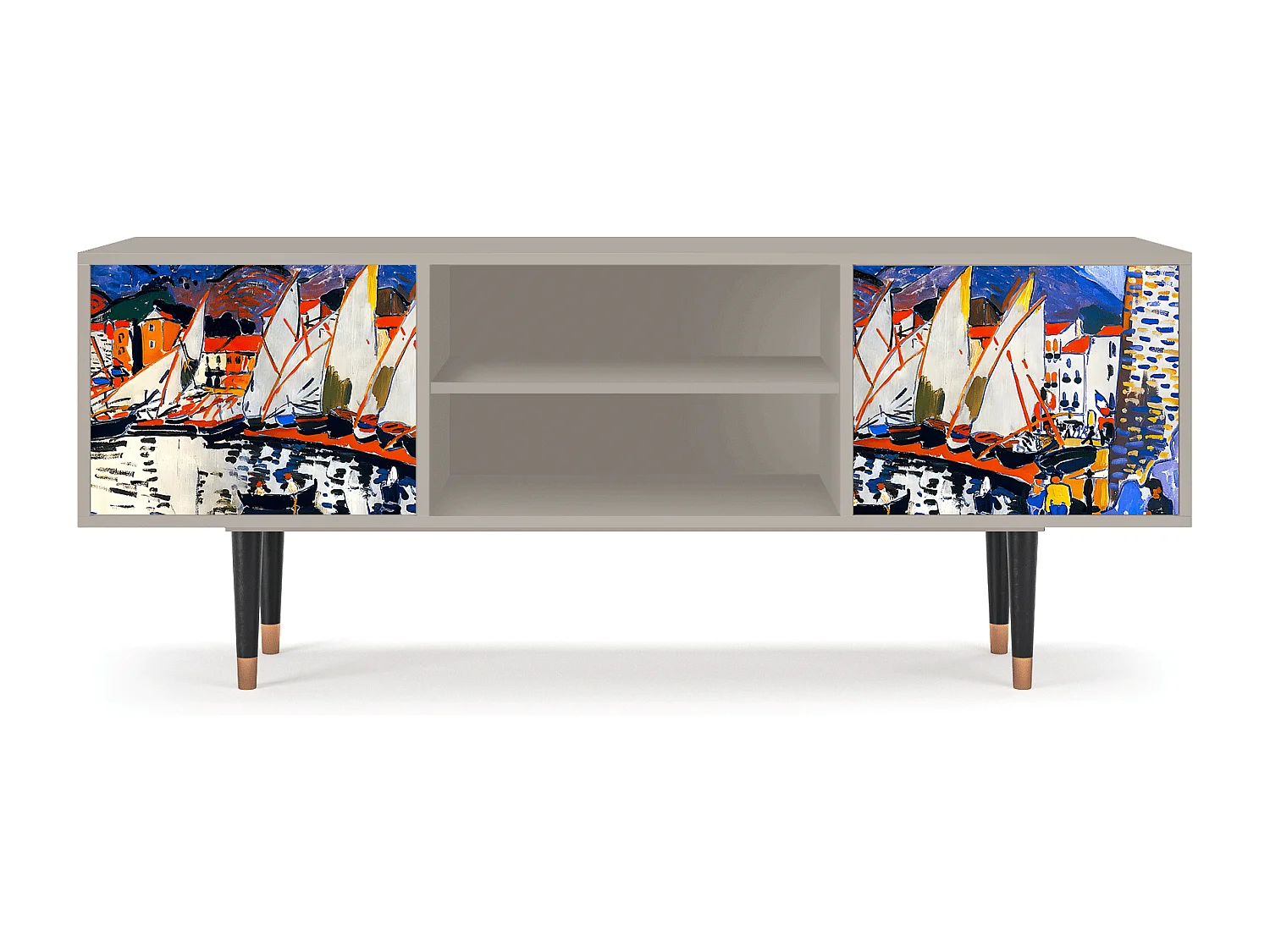 Szafka RTV - 170х69х48 cm - T2 - Le Séchage des voiles , Piaskowy