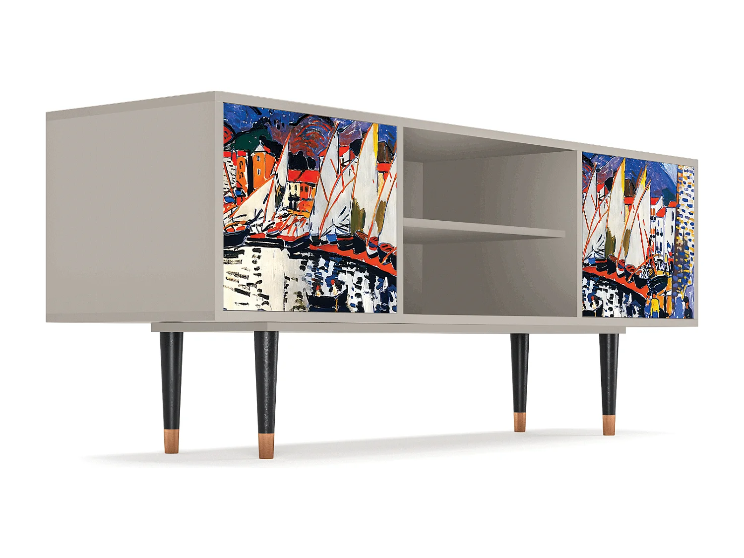 Mobile TV - 170х69х48 cm - T2 - Le Séchage des voiles , Sabbia