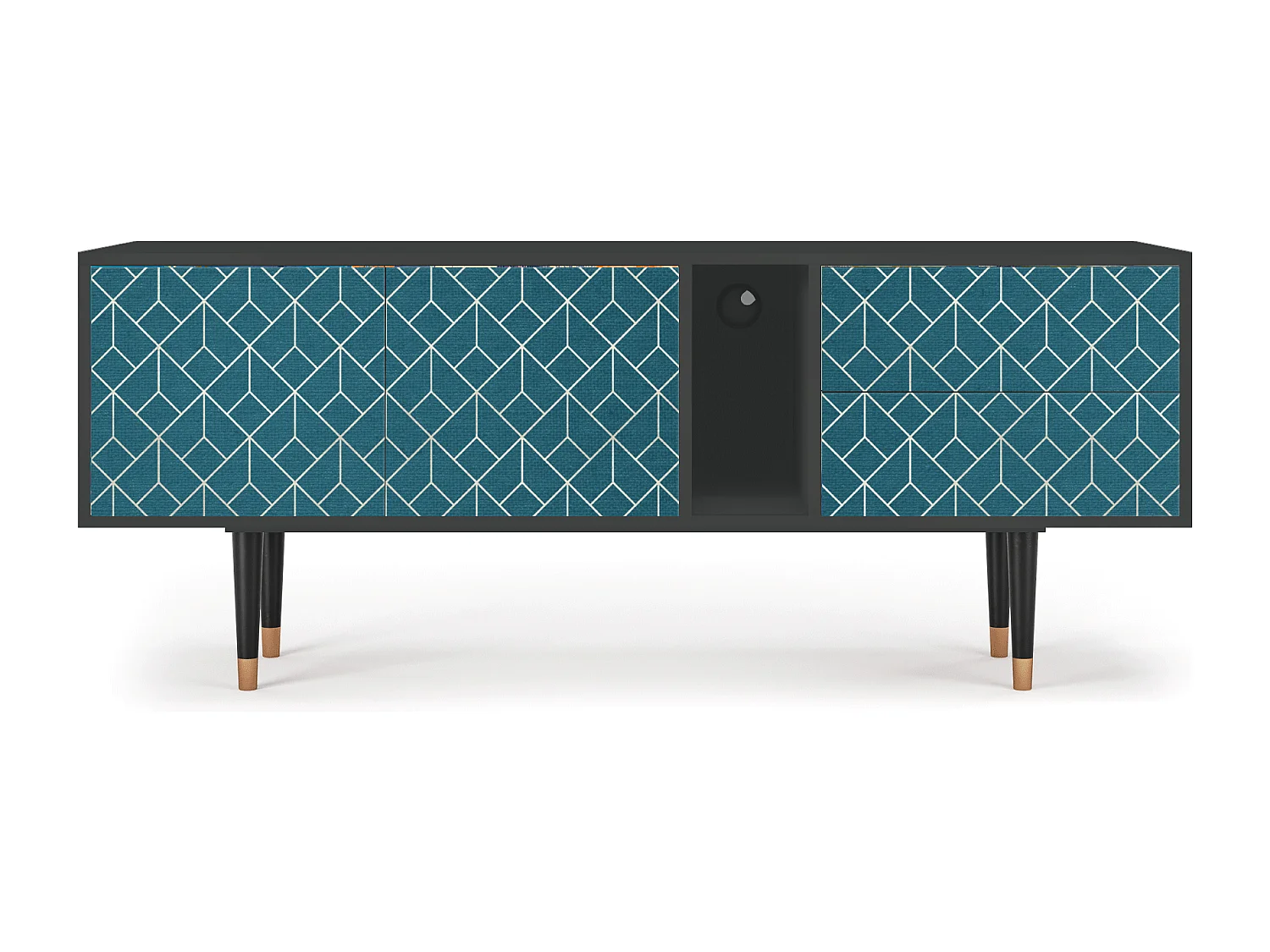 TV-meubel - 170х69х48 cm - T1 - Turquoise Geometry, Antraciet