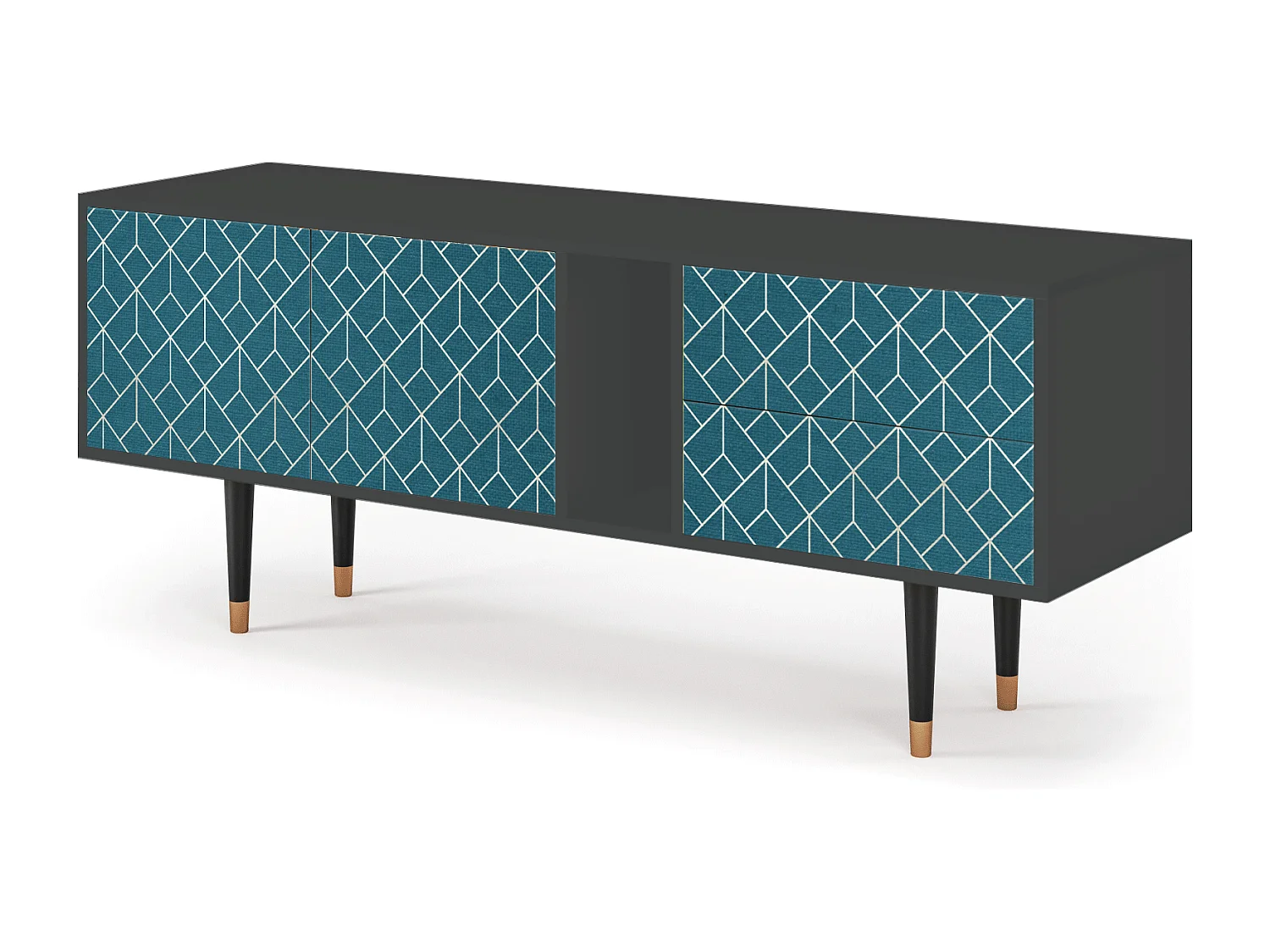 TV-meubel - 170х69х48 cm - T1 - Turquoise Geometry, Antraciet