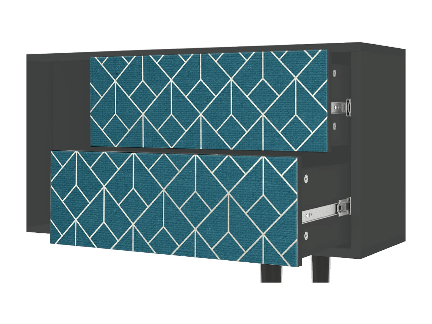 TV-meubel - 170х69х48 cm - T1 - Turquoise Geometry, Antraciet