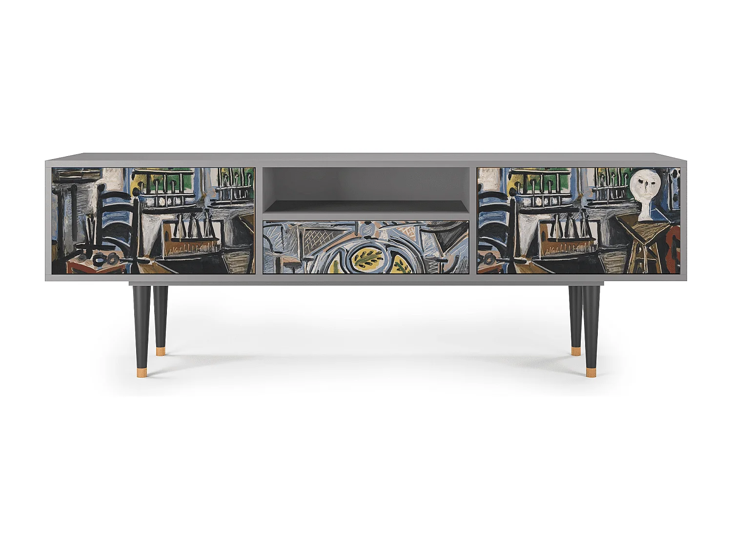 Szafka RTV - 170х59х41 cm - T6 - The Studio , Szary